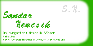 sandor nemcsik business card
