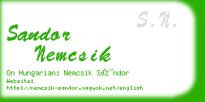 sandor nemcsik business card